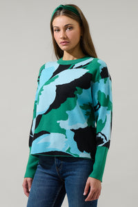 Asha Fresh Pick Floral Puff Sleeve Sweater