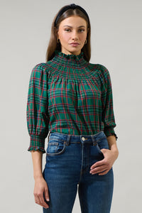 Jace Plaid Verity Smocked Top