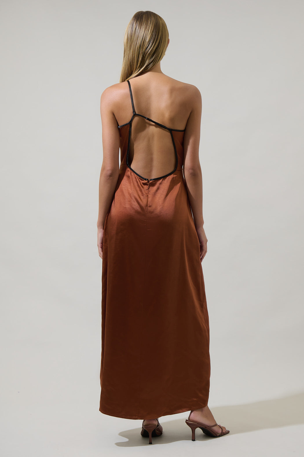 Maurice Open Back Slit Maxi Dress Copper / M by Sugarlips Maurice Open Back Slit Maxi Dress Copper / M by Sugarlips