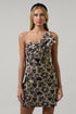 Jamille Jacquard Bow Strapless Mini Dress