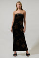 Ace Floral Dynamite Velvet Strapless Maxi Dress