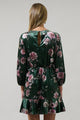 Sharon Floral Lobelia Dolman Sleeve Mini Dress