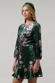 Sharon Floral Lobelia Dolman Sleeve Mini Dress