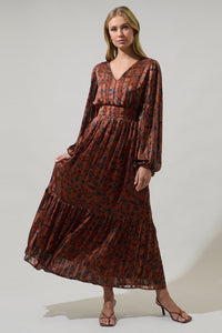 Leoben Floral Kent Long Sleeve Maxi Dress