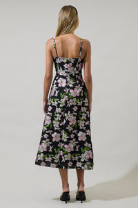 Elsinore Floral Pleated Midi Dress