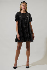 Ginevra Sequin Trapeze Mini Dress