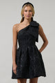 Mandy Jacquard Ivine Bow Mini Dress