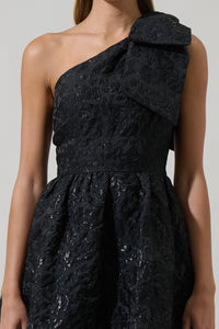 Mandy Jacquard Ivine Bow Mini Dress