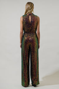 Jaylah Sequin Siren Drape Neck Jumpsuit