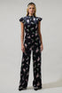 Erica Floral Arabella Mock Neck Wide Leg Jumpsuit