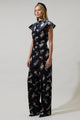 Erica Floral Arabella Mock Neck Wide Leg Jumpsuit