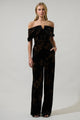 Ace Floral Love Velvet Off the Shoulder Jumpsuit