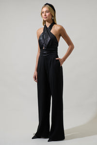 Rosaline Metallic Halter Neck Jumpsuit