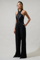 Rosaline Metallic Halter Neck Jumpsuit