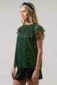 Senoviah Shiny Veda Cap Sleeve Top