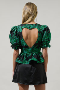 Elyna Jacquard Alena Cut Out Blouse