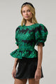 Elyna Jacquard Alena Cut Out Blouse