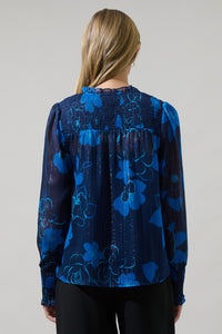 Bluford Floral Verona Split Neck Blouse