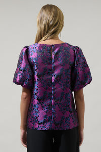 Farrah Jacquard Floral Joi Bubble Top