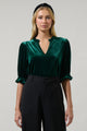 Odalys Velvet Split Neck Half Sleeve Top