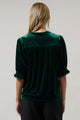 Odalys Velvet Split Neck Half Sleeve Top