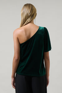 Oliana Velvet One Shoulder Top