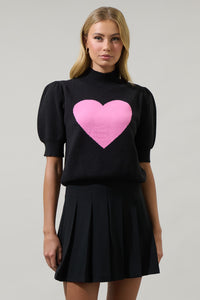 Russel Heart Puff Sleeve Sweater