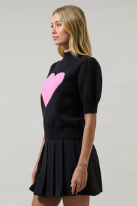 Russel Heart Puff Sleeve Sweater