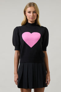 Russel Heart Puff Sleeve Sweater