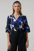 Anthem Floral Break Room Split Neck Ruffle Blouse