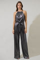 Midnight Strikes Metallic Lighthearted Trapeze Jumpsuit