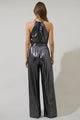 Midnight Strikes Metallic Lighthearted Trapeze Jumpsuit