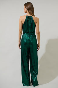 Amberly Metallic Lighthearted Trapeze Jumpsuit