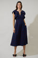 Holbrook Plaid Santana Tie Back Midi Dress