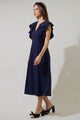 Holbrook Plaid Santana Tie Back Midi Dress