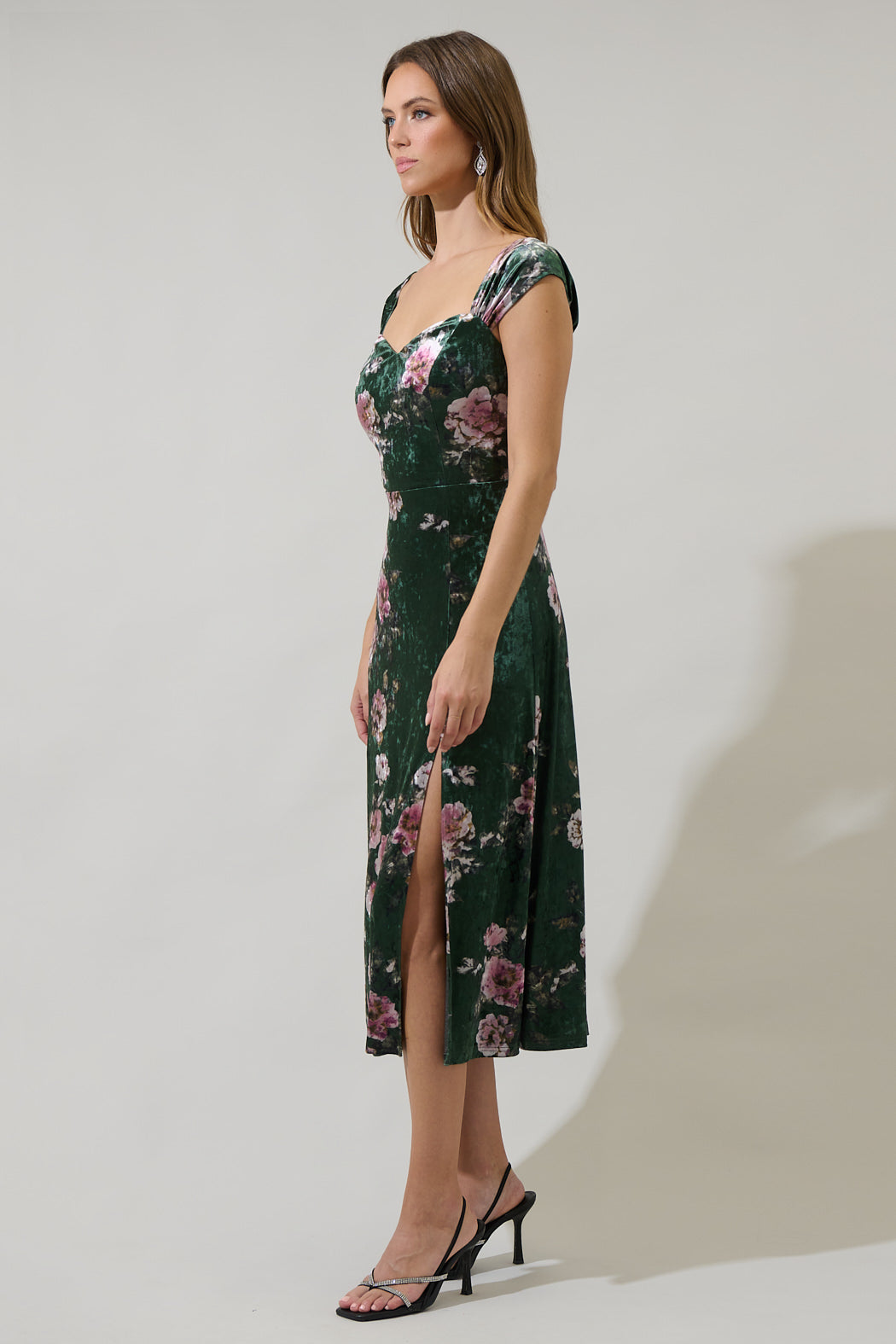 Sharon Floral Dixon Convertible Strap Midi Dress green-Multi / M by Sugarlips Sharon Floral Dixon Convertible Strap Midi Dress green-Multi / M by Sugarlips