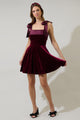 Adison Bow Velvet Mini Dress