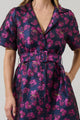 Lorna Jacquard Floral De Soto Collared Mini Dress