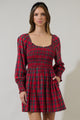 Jace Plaid Kourt Smocked Mini Dress