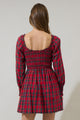 Jace Plaid Kourt Smocked Mini Dress