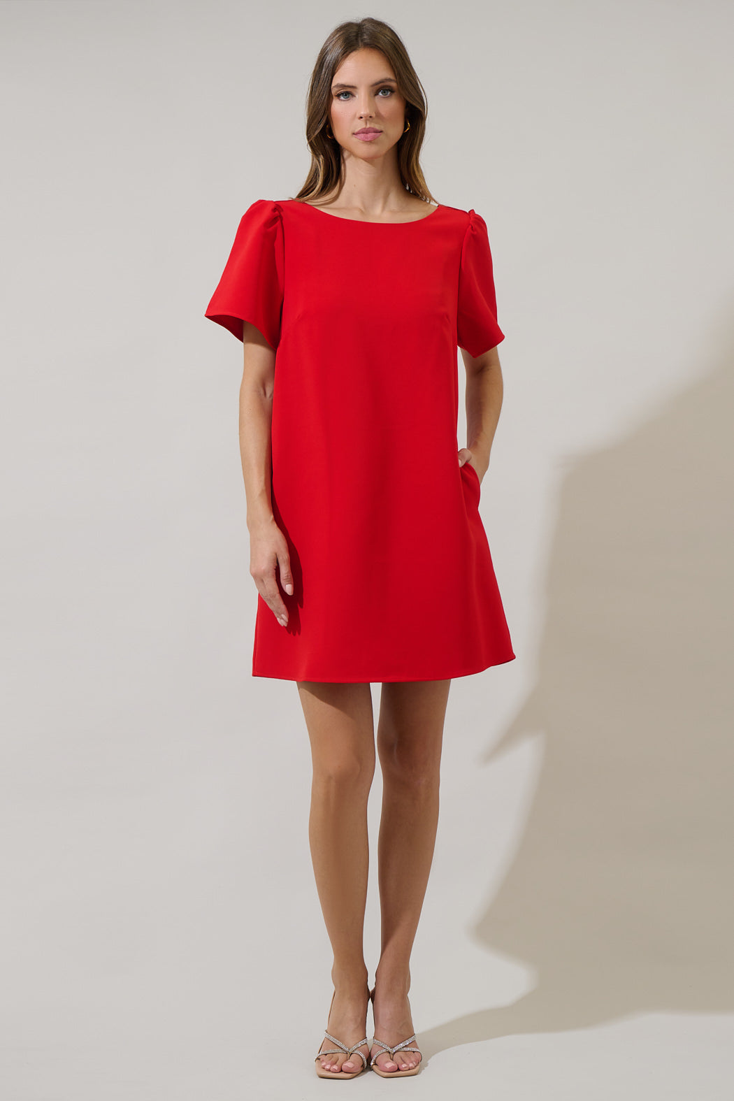 red shift mini dress Urania Bow Shift Mini Dress Dark-Navy / XS by Sugarlips
