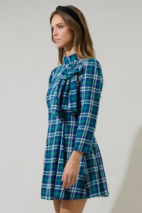 Buckley Plaid Padma Bow Mini Dress