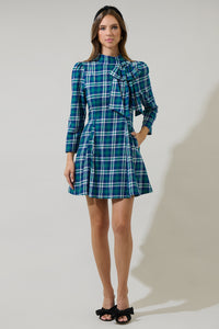 Buckley Plaid Padma Bow Mini Dress