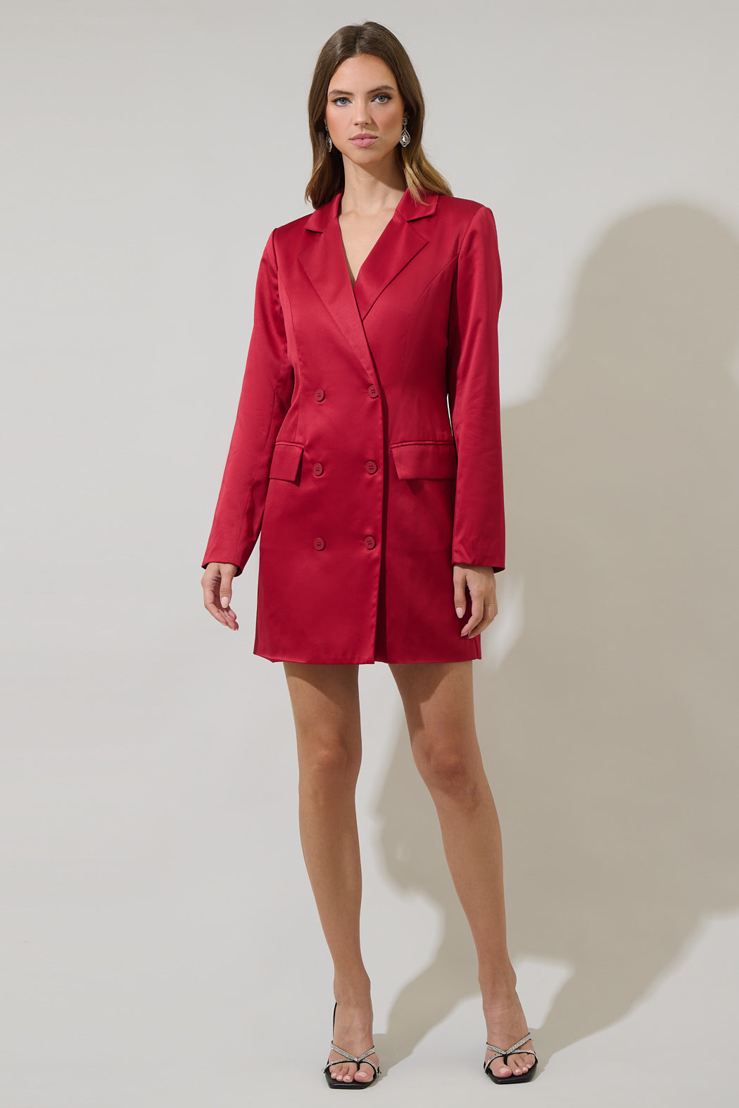 Leena Keep It Cool Oversized Blazer Dress CHERRY / XS by Sugarlips Leena Keep It Cool Oversized Blazer Dress CHERRY / XS by Sugarlips
