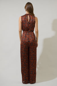 Leoben Floral Siren Drape Neck Jumpsuit