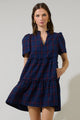 Holbrook Plaid Amelia Tiered Babydoll Short Sleeve Dress