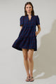 Holbrook Plaid Amelia Tiered Babydoll Short Sleeve Dress