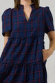 Holbrook Plaid Amelia Tiered Babydoll Short Sleeve Dress