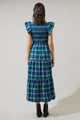 Buckley Plaid Sunfire Smocked Bodice Tiered Midi Dress