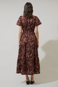 Gibson Floral Palmer Poplin Tiered Maxi Dress